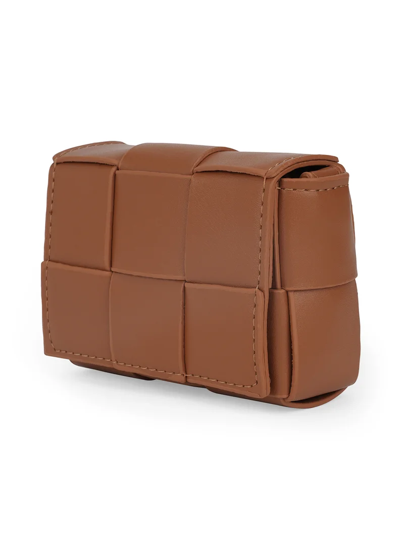 جلو باص حقيبة نسائية صغيرة للحفلات من جلوبس بلون بني بتصميم طبقات متداخلة